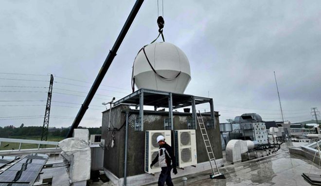 Radar Climatempo em instalação no Rio Grande do Sul (Imagem: Reprodução/Acervo Pessoal)