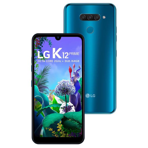 Smartphone LG K12 Prime Azul 64GB, Tela 6.26", Câmera Traseira Tripla com Inteligência Artificial, Android 9.0, Processador Octa Core e 3GB RAM [NO BOLETO]