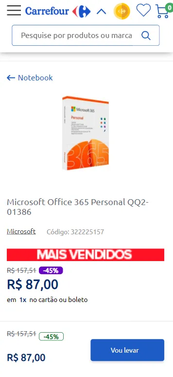 Microsoft Office 365 Personal QQ2-01386 142024 - Canaltech Ofertas