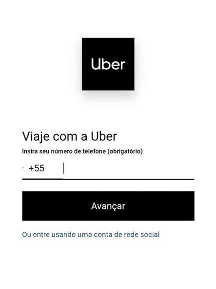 Uber Web: serviço também pode ser usado com uma conta de rede social (Captura de tela: Ariane Velasco)