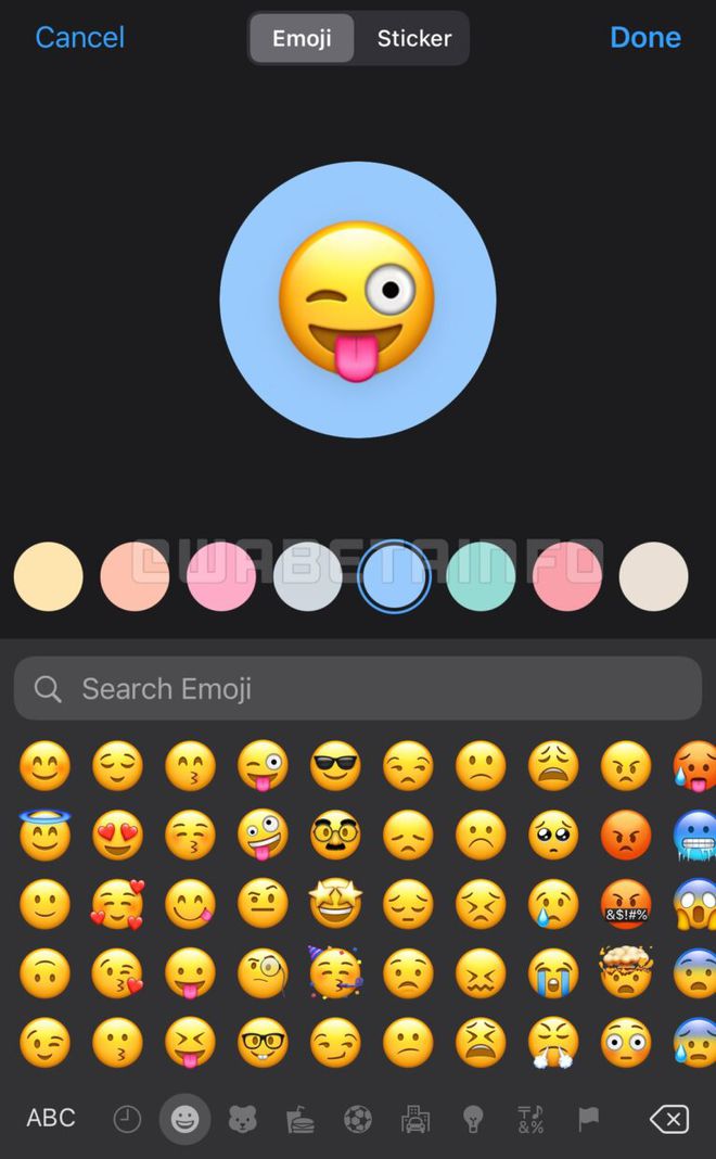 Em 2021, o app fez experimentos para permitir inserir emojis como foto de grupos (Imagem: Reprodução/WABetaInfo)