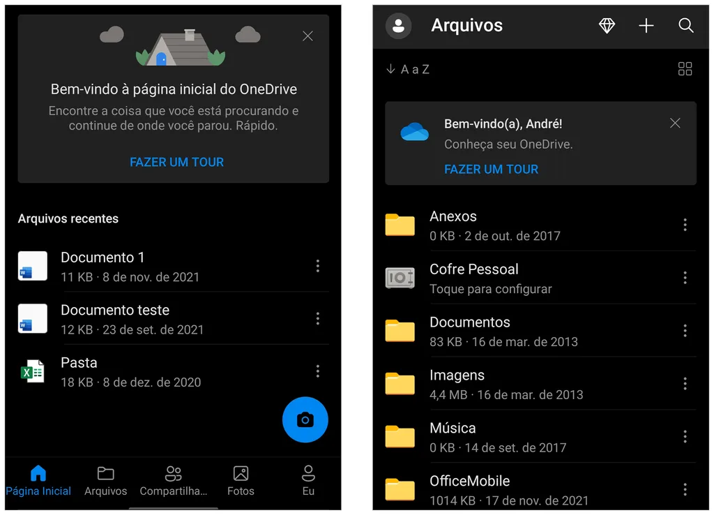 OneDrive é o serviço de armazenamento em nuvem da Microsoft (Captura de tela: André Magalhães)