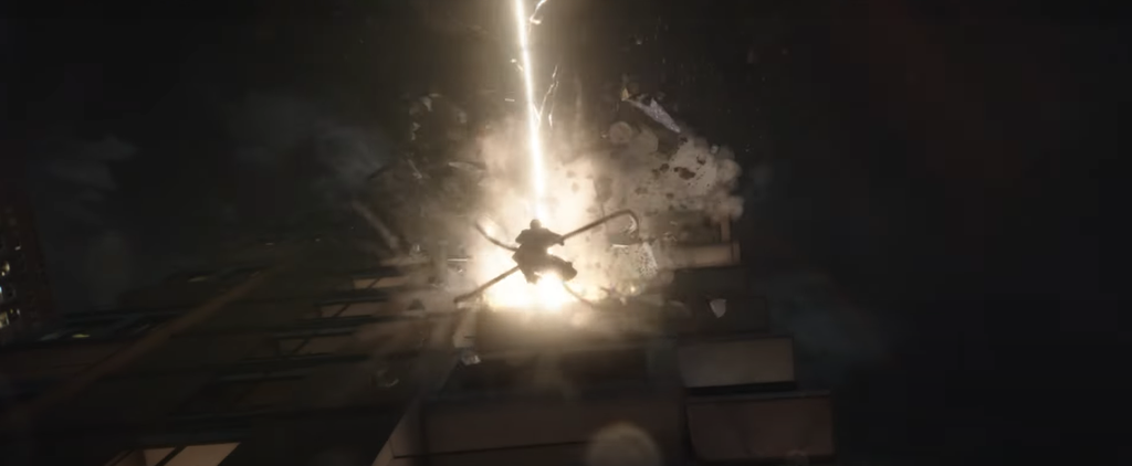 Octopus é atacado por Electro em determinado momento do trailer (Imagem: Reprodução/Sony Pictures)