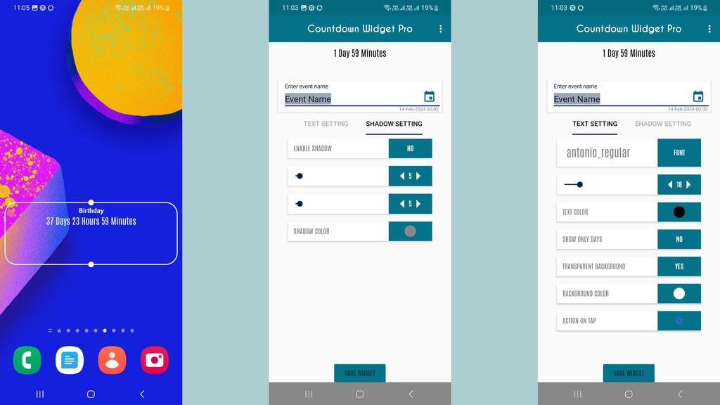 imagens do app App Countdown Widget - Time Until
