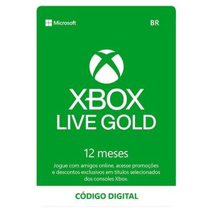 Gift Card Xbox Live Gold - 12 meses - Código Digital Xbox