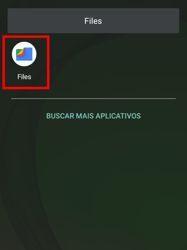 Localize o app "Files" e abra-o (Captura de tela: Matheus Bigogno)
