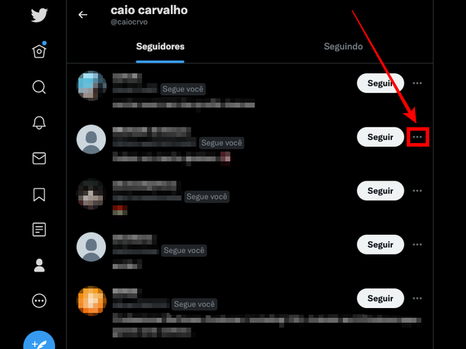 Cada seguidor pode ser removido individualmente da sua lista de seguidores no Twitter (Captura de tela: Caio Carvalho/Canaltech)