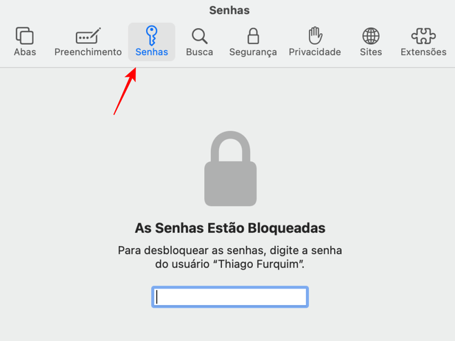 Utilize sua autenticação biométrica no Mac para desbloquear as senhas - Captura de tela: Thiago Furquim (Canaltech)