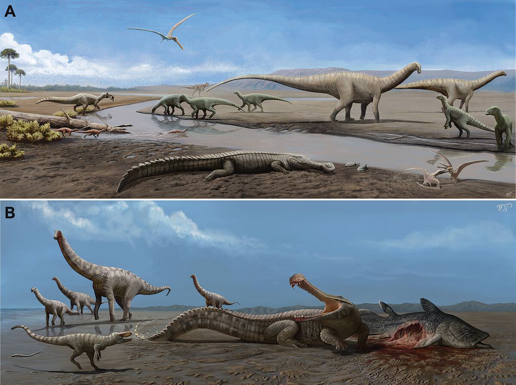 Representation of the fauna found in the Reconcavo Bayano Formation during the Lower Cretaceous (Photo: Matthews Gadelha/Historical Biology)