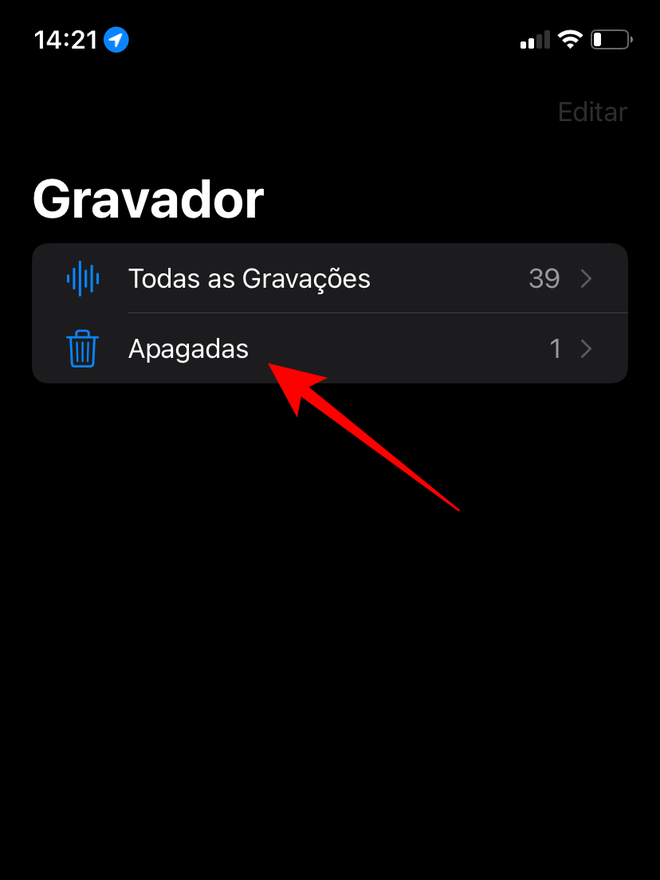 Abra a pasta de gravações apagadas do app - Captura de tela: Thiago Furquim (Canaltech)