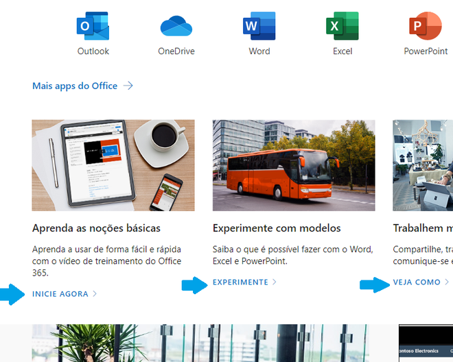 Pacote Office: clique em cada um dos links para acessar aulas exclusivas (Captura de tela: Ariane Velasco)