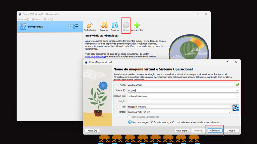 Como criar uma máquina virtual para o Windows Vista (Imagem: Captura de tela/Bruno De Blasi/Canaltech)