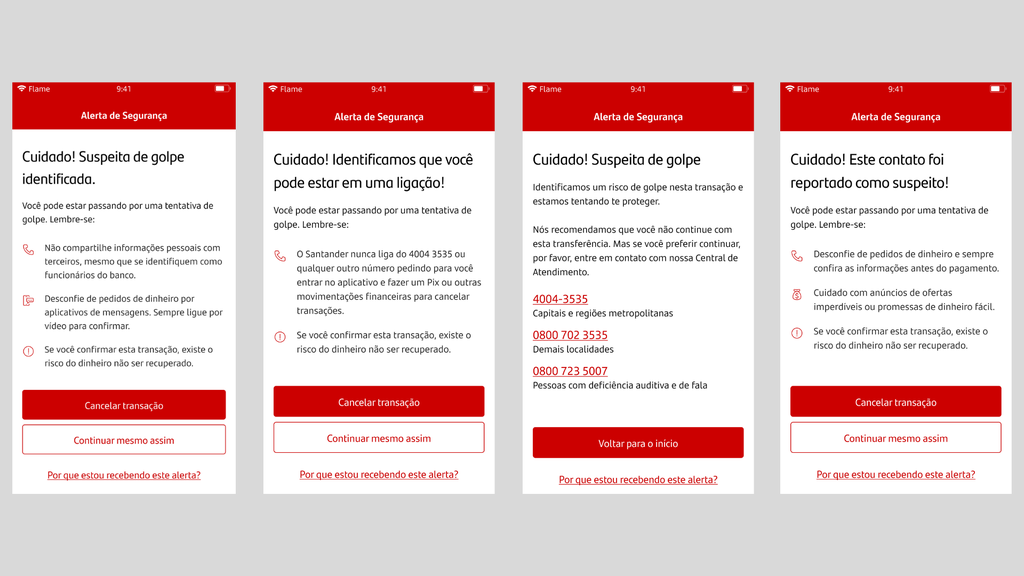 Santander informa quando há indícios suspeitos em transferências pelo app (Imagem:Divulgação/Santander)