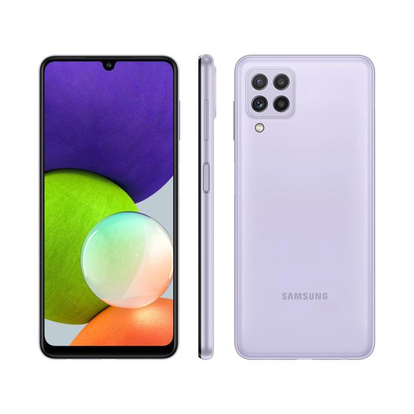 Smartphone Samsung Galaxy A22 128GB Violeta 4G - 4GB RAM Tela 6,4” Câm. Quádrupla + Selfie 13MP [APP + CLIENTE OURO + CUPOM]