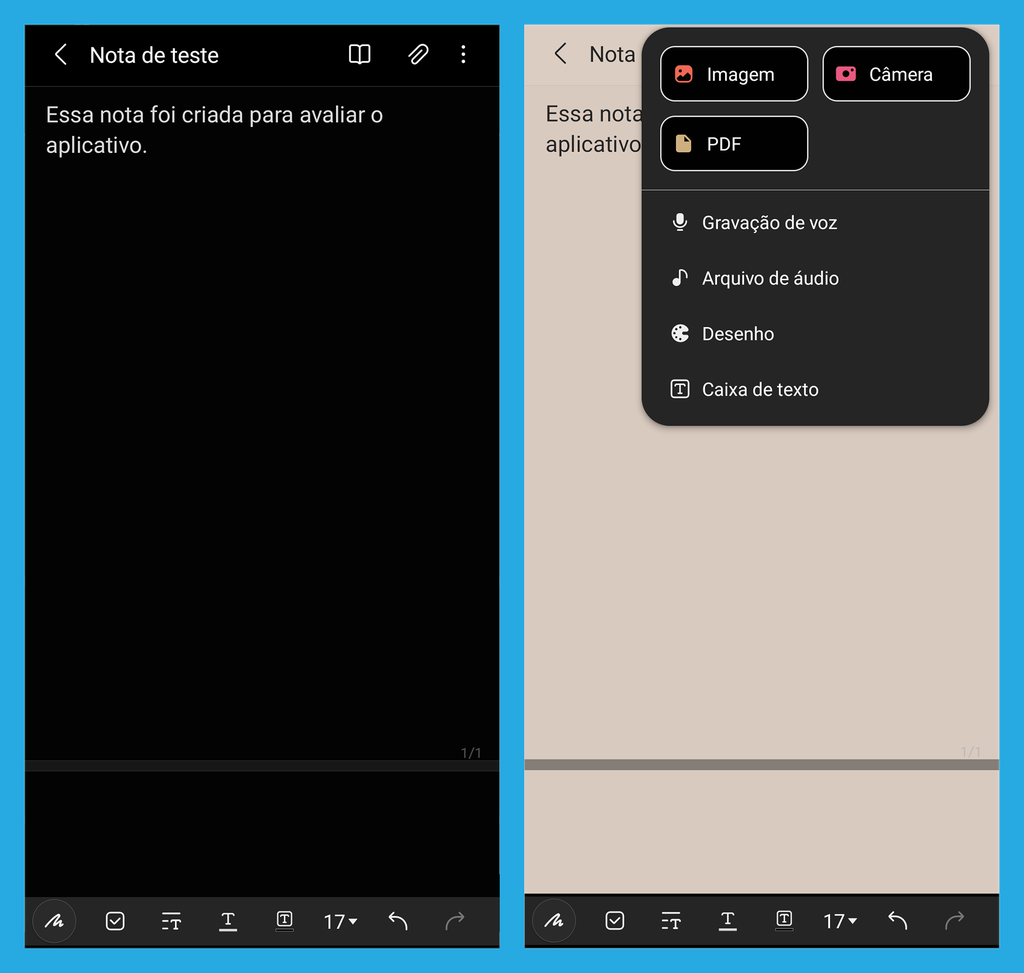 Aplicativo da Samsung oferece diversas opções de personalização (Imagem: André Magalhães/Captura de tela)