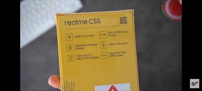 Especificações técnicas do Realme C55 incluem câmera de 64 MP, tela de 90 Hz e mais (Imagem: Reprodução/Official Complete Cellular)