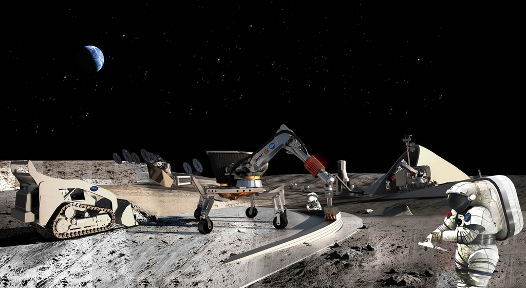 Conceito de mineração lunar (Imagem: Reprodução/NASA)