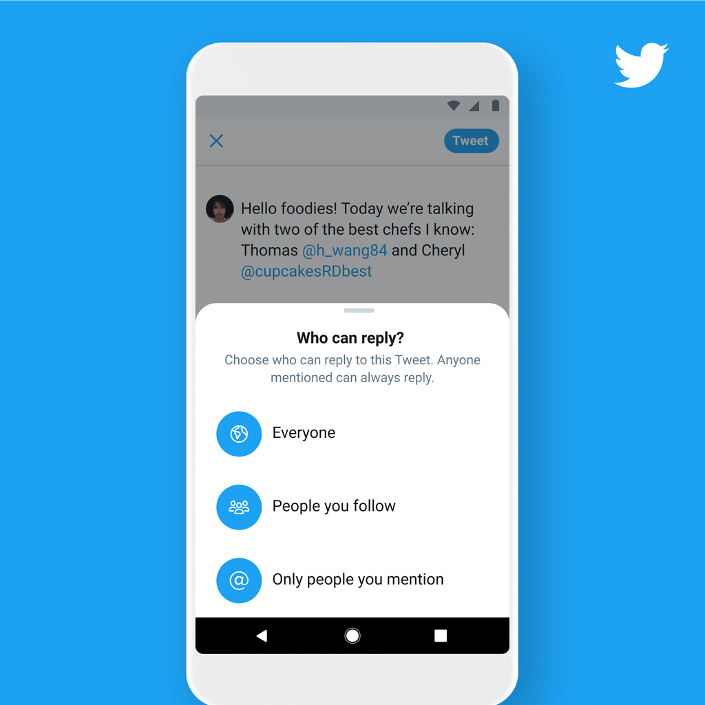 Twitter agora permite que você escolha quem pode responder seus tweets