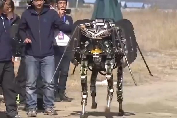 Robô é quase do tamanho de um adulto (Imagem: Reprodução/Exército Chinês)