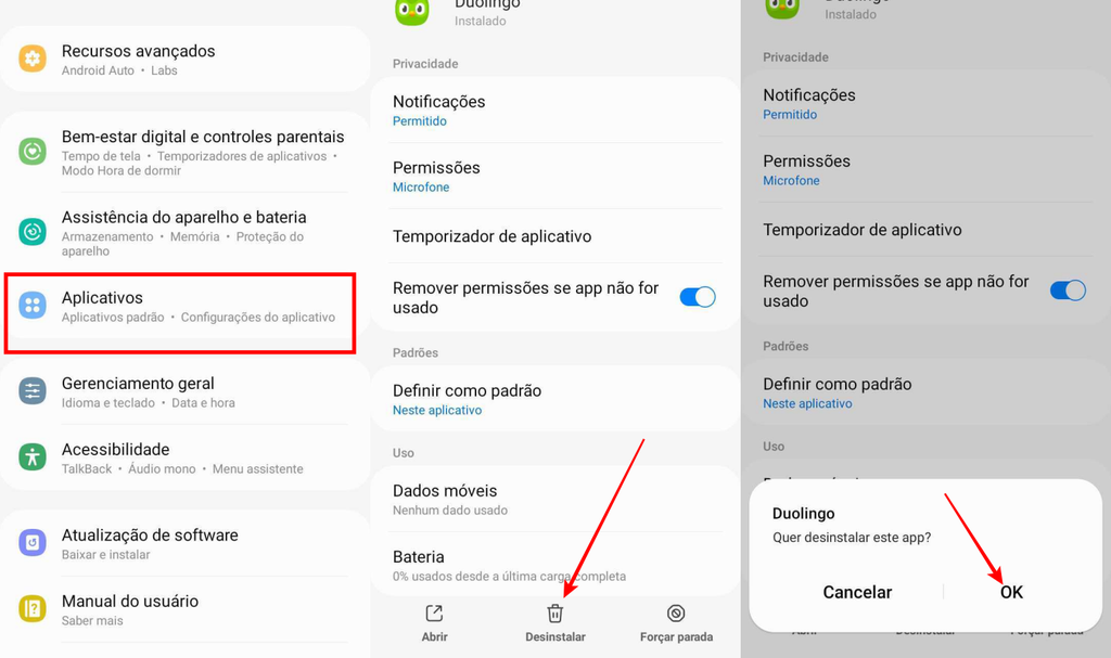 Você pode deletar apps no Android para limpar a memória do celular (Imagem: Captura de tela/Fabrício Calixto/Canaltech)