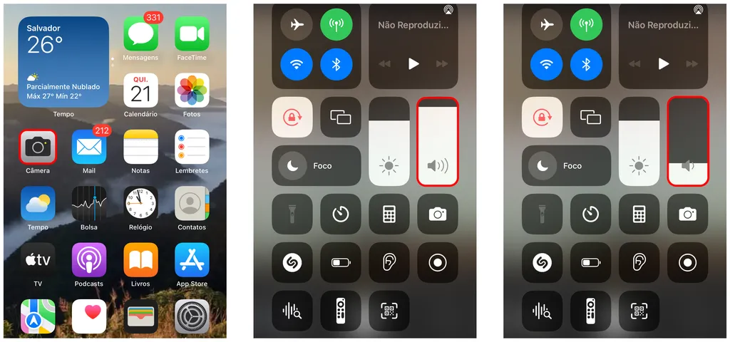 Ajuste o volume do obturador do iPhone (Captura de tela: Thiago Furquim/Canaltech)