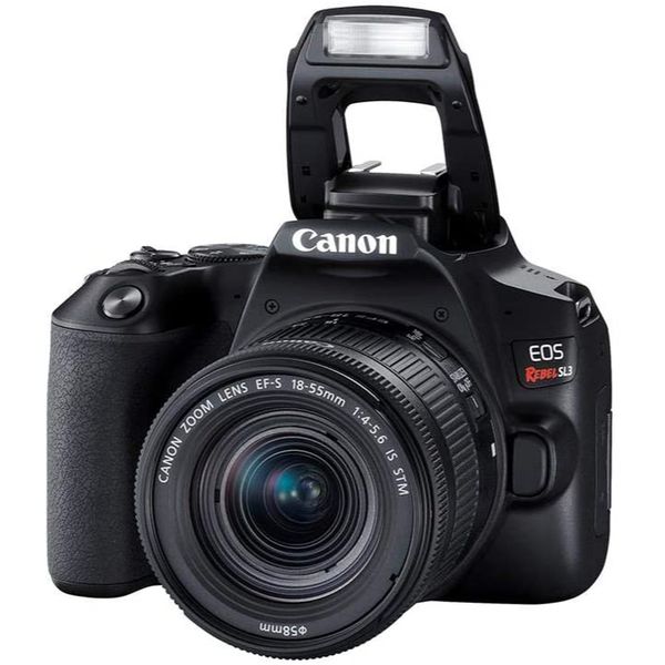 Câmera Canon SL3 DSLR com 24.1MP, 3", Gravação em Full HD - EF-S 18-55MM
