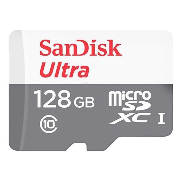 Cartão de Memória Micro SD de 128GB SanDisk Ultra MSDXC UHS-I - Branco