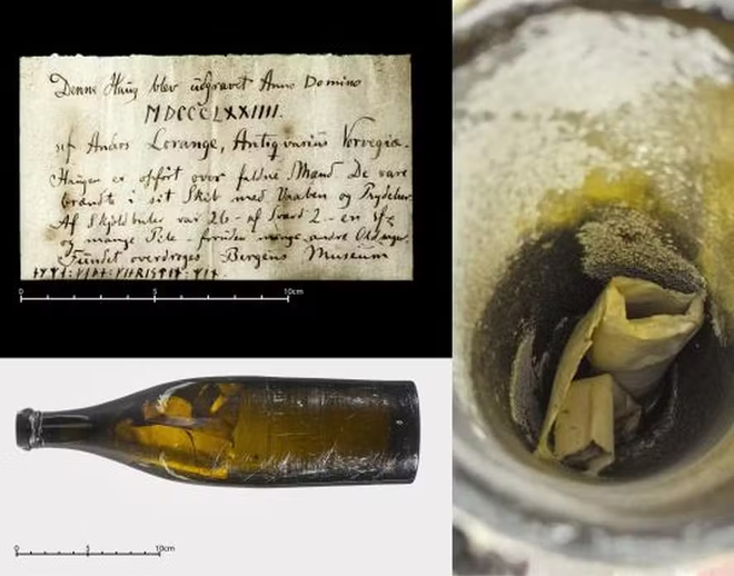 Essa mensagem ficou enterrada desde 1874 em sítio arqueológico na Noruega (Imagem: Universidade de Bergen)