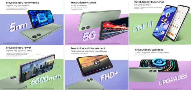 Galaxy F14 ganhou primeiras especificações oficiais em imagens promocionais (Imagem: Divulgação/Samsung)