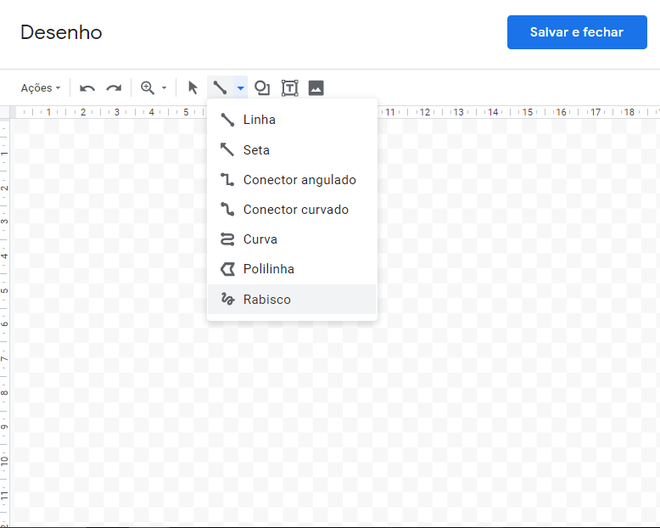 O "Rabisco" do Google Docs permite escrever qualquer coisa (Captura de tela: Ariane Velasco)