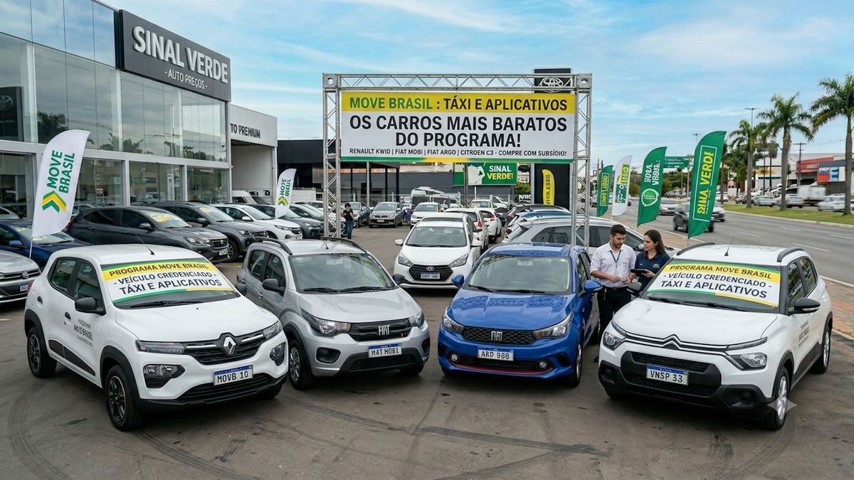 Quais os 5 carros mais baratos do Move Brasil?
