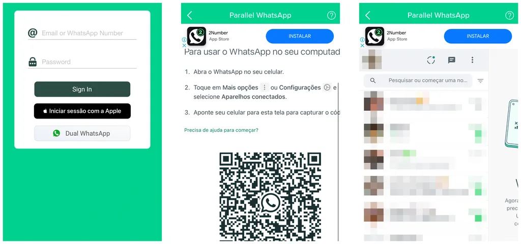 Clone o WhatsApp no iPhone e utilize outra conta do mensageiro no dispositivo (Captura de tela: Thiago Furquim/Canaltech)
