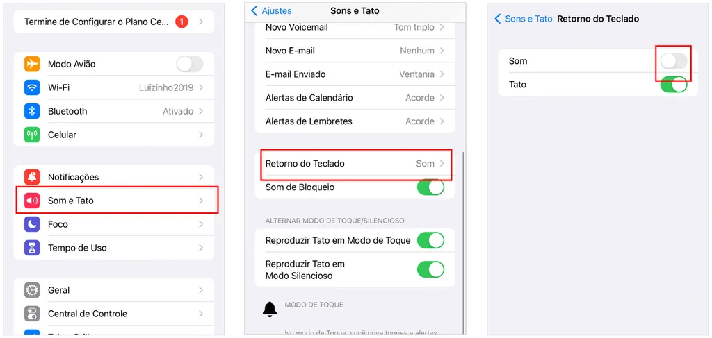 Deixe a digitação silenciosa no iPhone (Imagem: Captura de tela/André Magalhães/Canaltech)