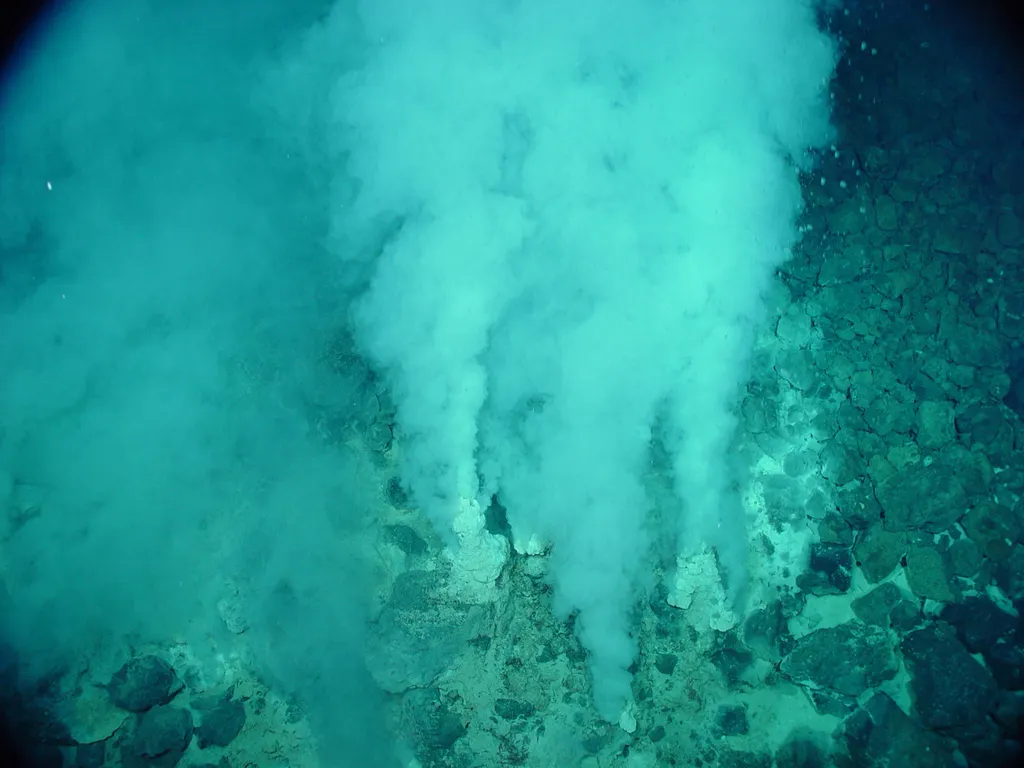 Fontes hidrotermais como essa podem ter sido a primeira morada dos ancestrais de toda a vida na Terra (Imagem: NOAA/Domínio Público)