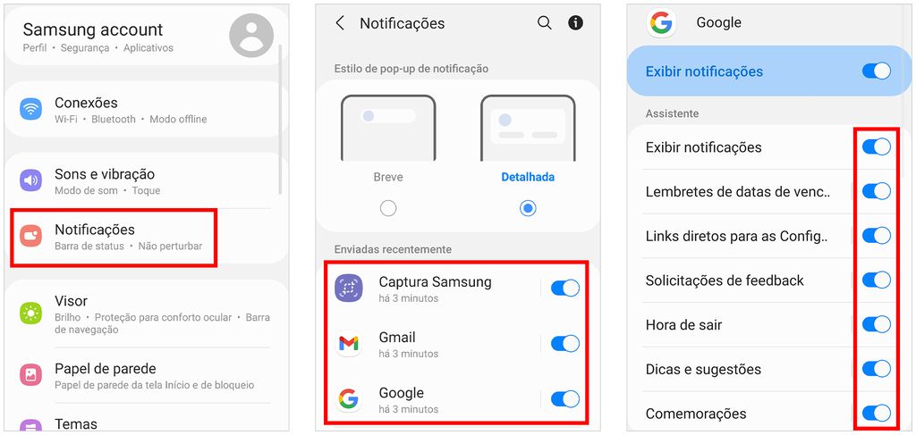 Desative notificações de apps pelas configurações do Android (Captura de tela: André Magalhães)