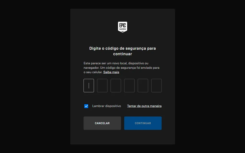 Exemplo de uso da One Time Password para autenticação (Imagem: Captura de tela/André Magalhães/Canaltech)