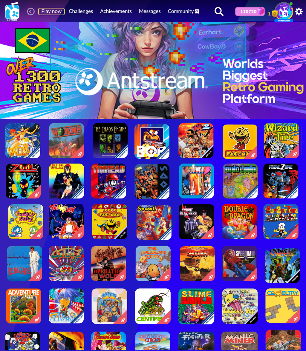 Antstream Arcade é uma plataforma de streaming de jogos retrô (Imagem: Divulgação/Antstream)