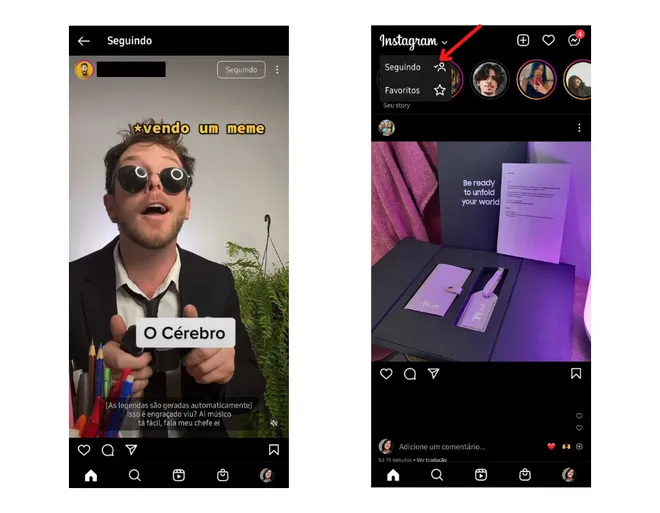 Novo feed do Instagram (esquerda) é basicamente uma cópia do TikTok (Imagem: Captura de tela/Igor Almenara/Canaltech)