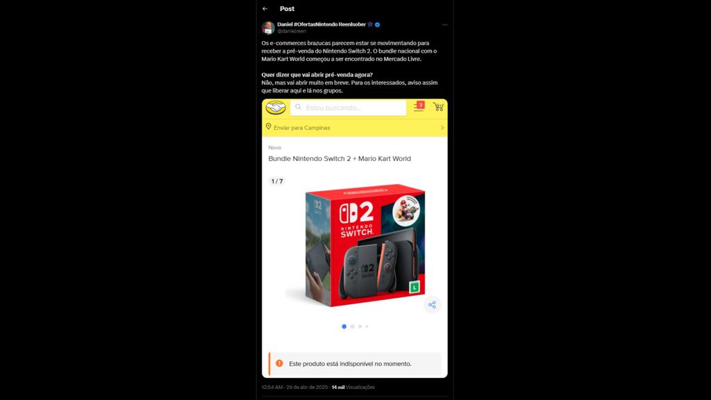 Imagem do Nintendo Switch 2