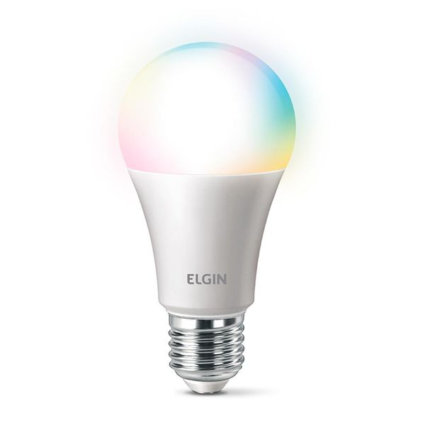 Lâmpada Smart Elgin Smart Color 10W RGB, WiFi, Modelo Bulbo, Suporta Controle de Voz, Bivolt - 48BLEDWIFI00