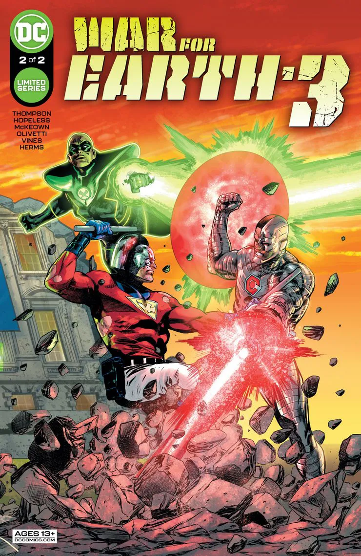 Capa de War for Earth-3 nº 2, em que a trama expõe fraqueza dos Lanternas Verdes (Imagem: Reprodução/DC)