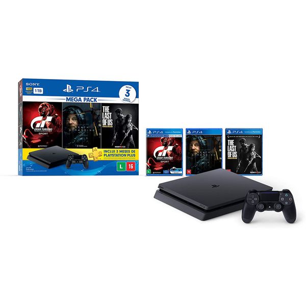 Console PlayStation 4 1TB Bundle Hits 10 - Death Stranding, The Last Of Us, Gran Turismo Sport - PlayStation 4