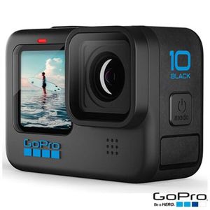 Câmera GoPro HERO10 Black à Prova D'água com LCD Frontal, Vídeo em 5,3K, Foto de 23 MP, Transmissão Ao Vivo em 1080p [INTERNACIONAL]