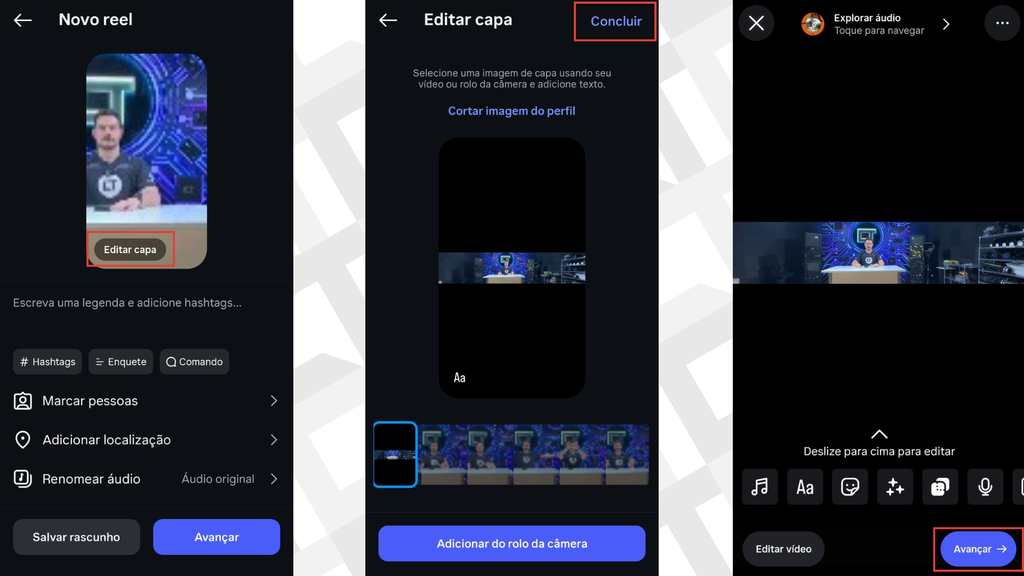 Passos para publicar o vídeo compridão do Instagram