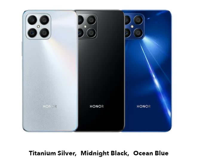 Honor X8 estará disponível em três opções de cores (Imagem: Reprodução/Honor)