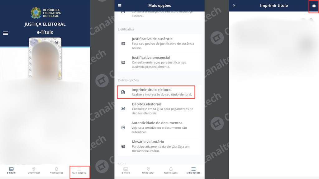 Como imprimir o título eleitoral pelo app do TSE (Imagem: Captura de tela/Bruno De Blasi/Canaltech)