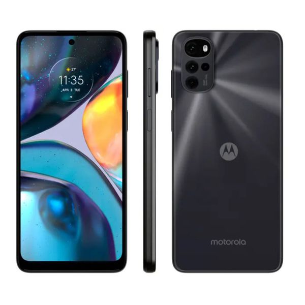 Smartphone Motorola Moto G22 128GB Preto 4G - Octa-Core 4GB RAM 6,5” Câm Quádrupla + Selfie 16MP [CUPOM]