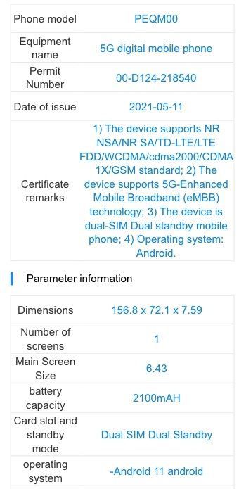 O OPPO Reno 6 foi certificado com bateria de 4.200 mAh e Android 11 (Imagem: Reprodução/MySmartPrice)