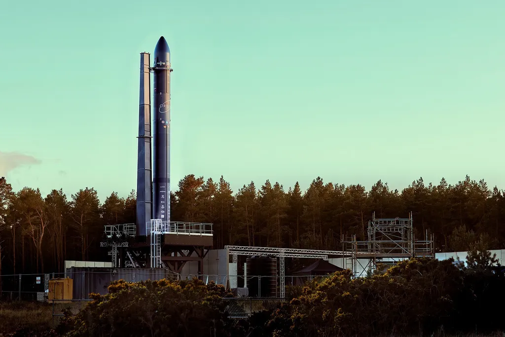 Protótipo do foguete Prime integrado ao Space Hub Sutherland (Imagem: Reprodução/Orbex)