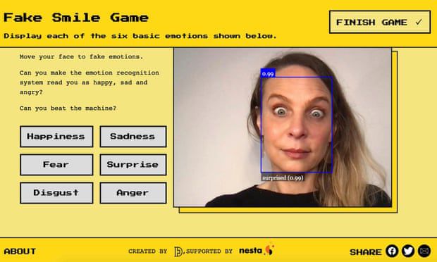 Jogo mostra com funciona tecnologia de reconhecimento emocional (Imagem: Reprodução/Emojify)